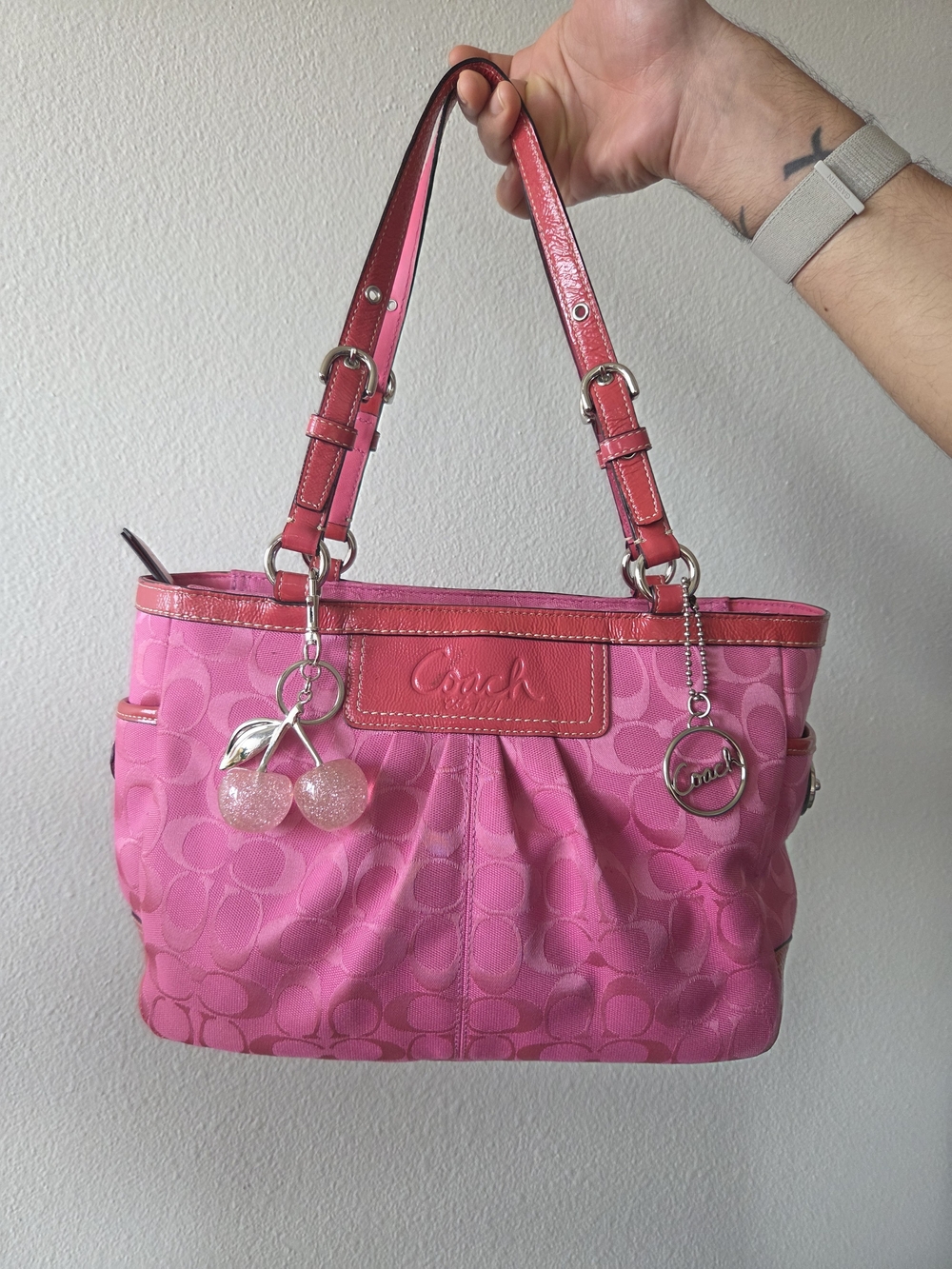Vintage Coach Signature Pleated Gallery Tote Bag